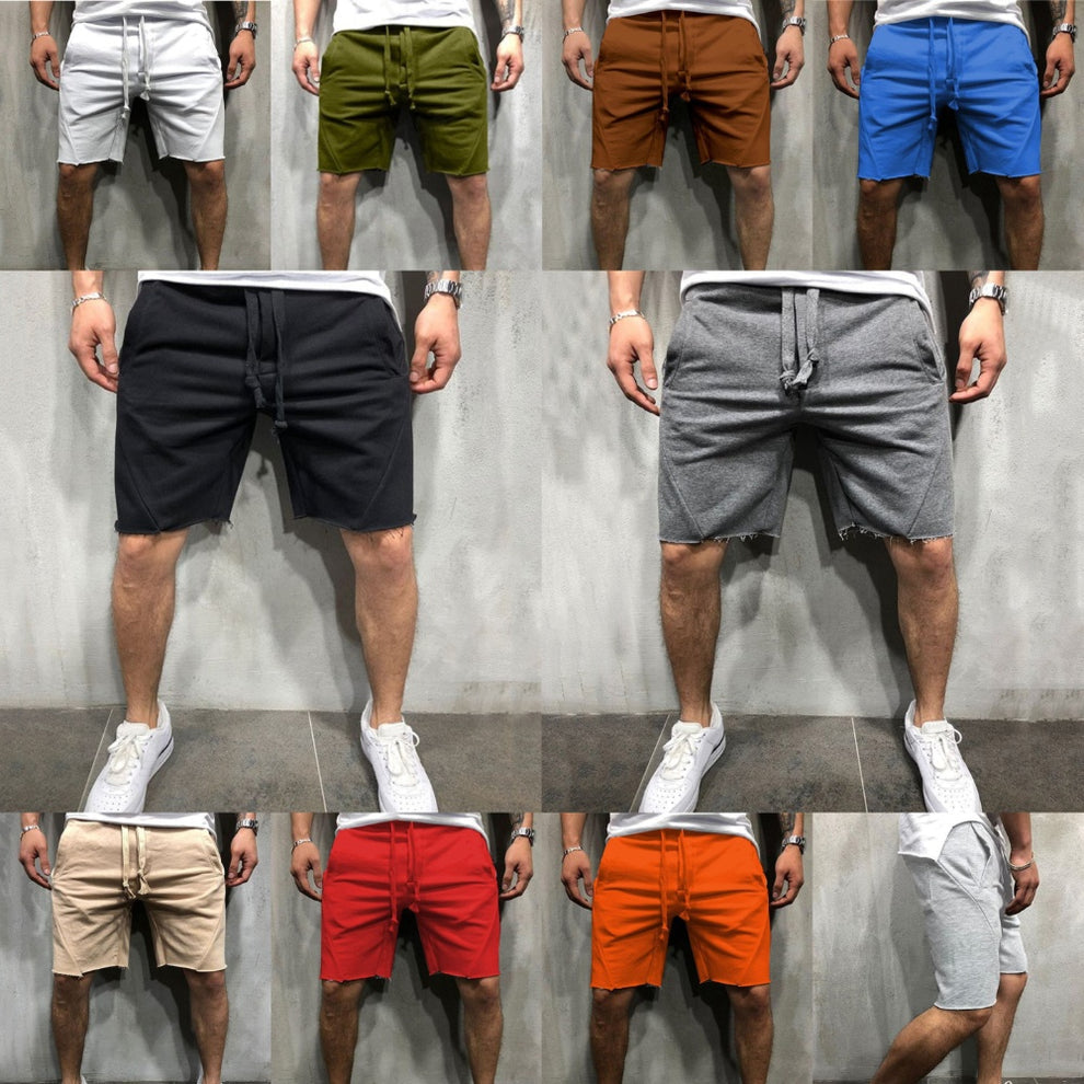 Nexenri Loose Plain Elastic Waist Shorts