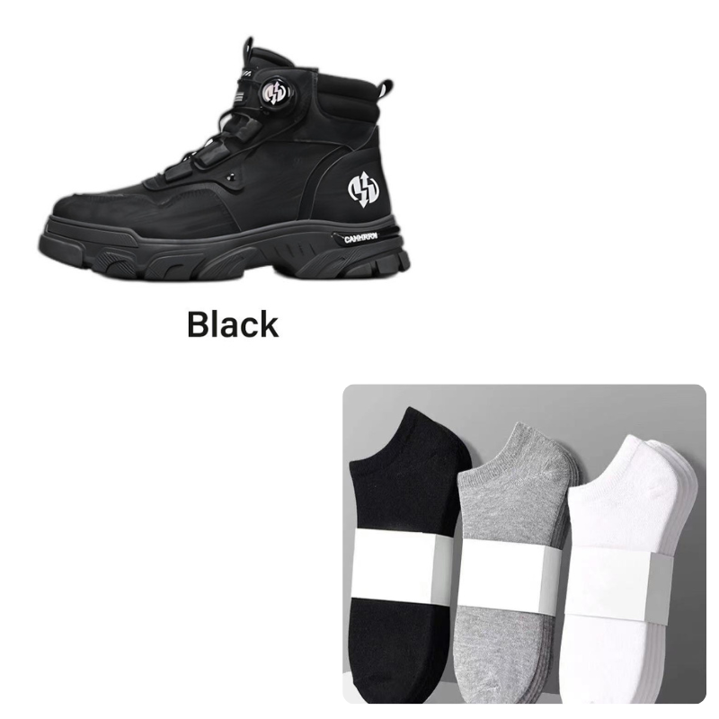 ⏰Men's outdoor swivel buckle work shoes(Waterproof, Anti-slip,Comfortable and Breathable)