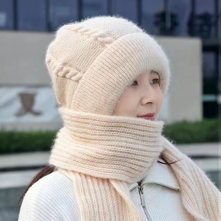 Winter Versatile integrated ear protection windproof cap scarf