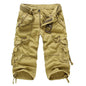Men's Solid Color Multi-pocket Cargo Shorts