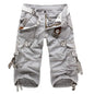 Men's Solid Color Multi-pocket Cargo Shorts