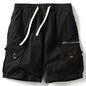 Casual Elastic Waist Multi-pocket Cotton Men's Shorts