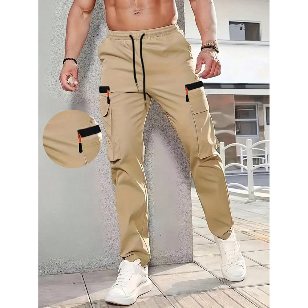 Men's Stretch Terry Cargo Pants – Casual Retro Fit | All-Season Daily Wear
