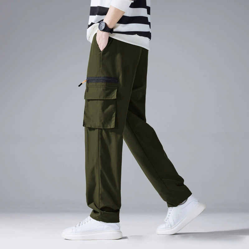 Men's Stretch Terry Cargo Pants – Casual Retro Fit | All-Season Daily Wear