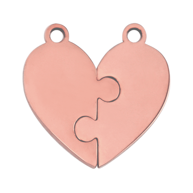 Friendship Puzzle Hearts - Personalized Heart Puzzle Name Necklace