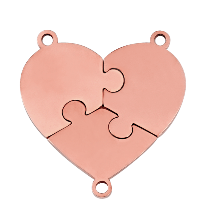 Friendship Puzzle Hearts - Personalized Heart Puzzle Name Necklace