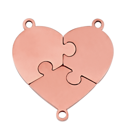 Friendship Puzzle Hearts - Personalized Heart Puzzle Name Necklace