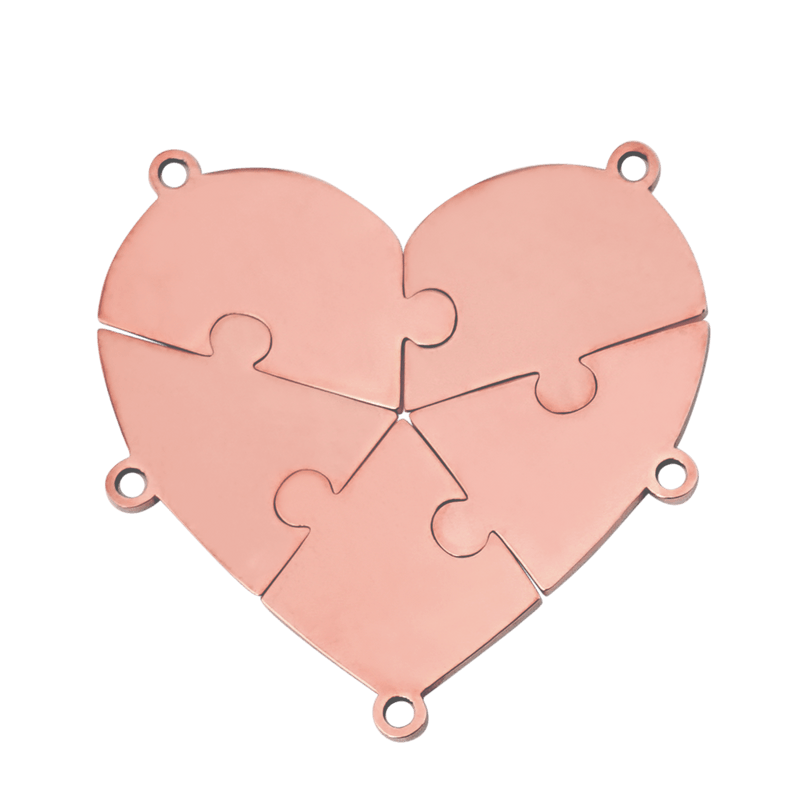 Friendship Puzzle Hearts - Personalized Heart Puzzle Name Necklace
