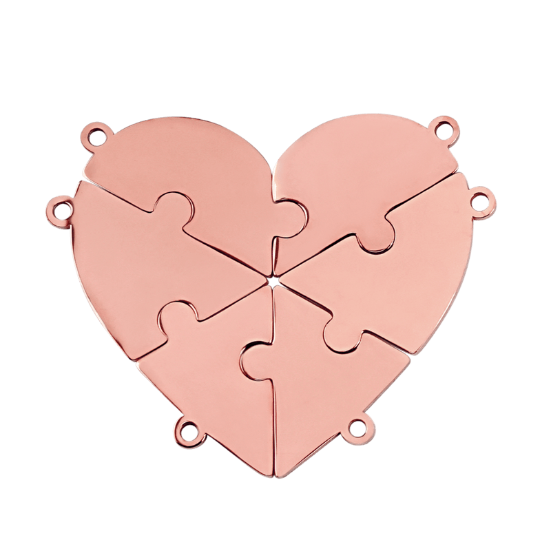 Friendship Puzzle Hearts - Personalized Heart Puzzle Name Necklace