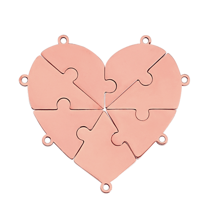 Friendship Puzzle Hearts - Personalized Heart Puzzle Name Necklace