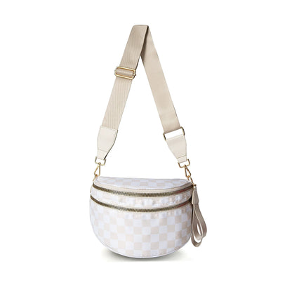 ✨Last Day 49% OFF✨Checkered Leather Bum & Crossbody Bag – RFID Protected-Buy 2 Get Free Shipping Today