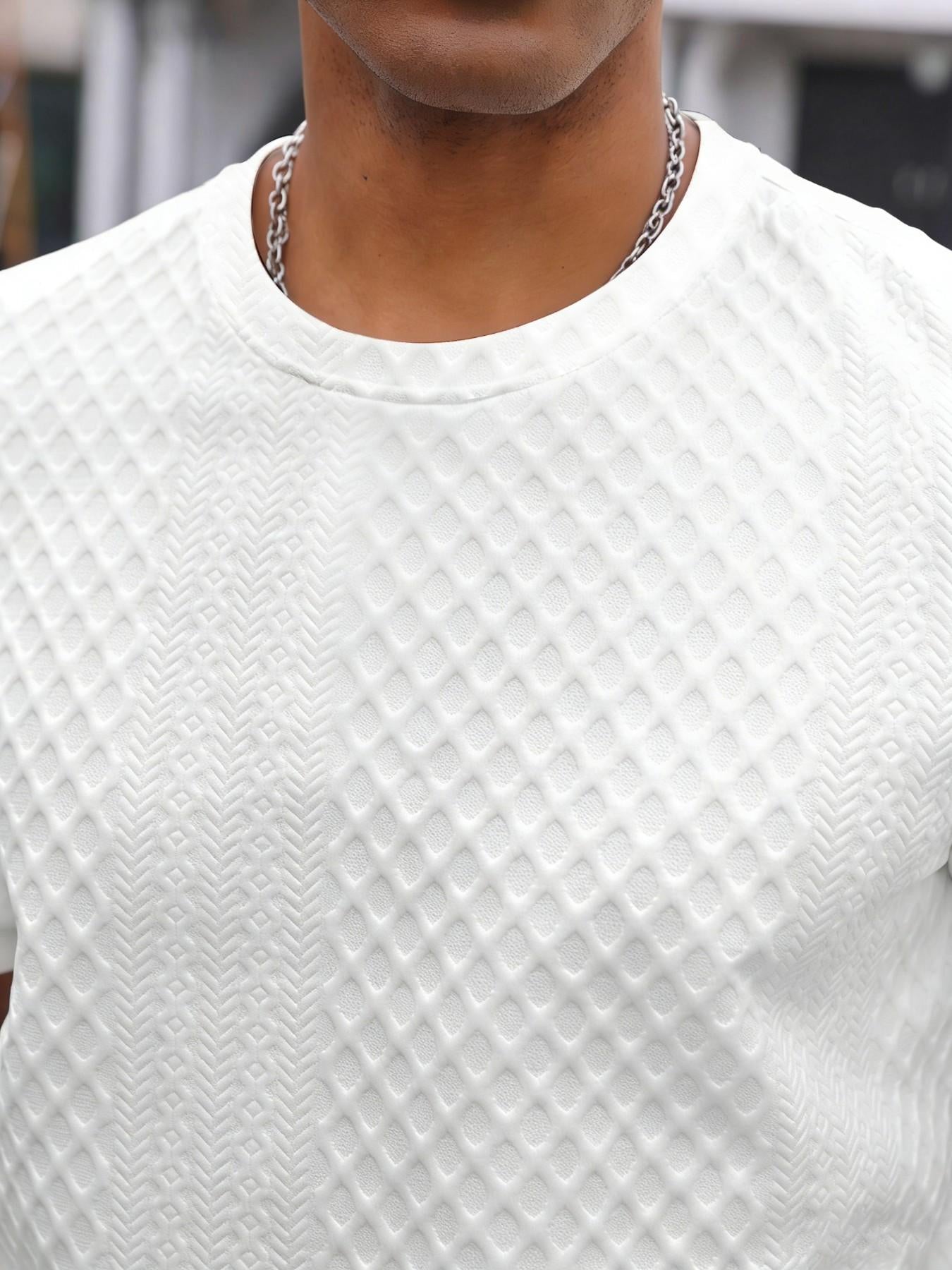 Men’s Breathable Textured T-Shirts Shorts Set