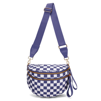 ✨Last Day 49% OFF✨Checkered Leather Bum & Crossbody Bag – RFID Protected-Buy 2 Get Free Shipping Today