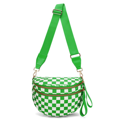 ✨Last Day 49% OFF✨Checkered Leather Bum & Crossbody Bag – RFID Protected-Buy 2 Get Free Shipping Today
