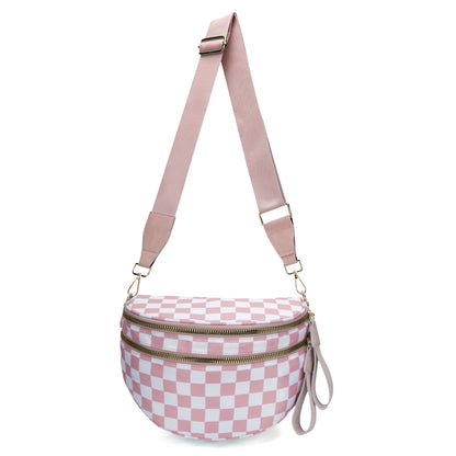 ✨Last Day 49% OFF✨Checkered Leather Bum & Crossbody Bag – RFID Protected-Buy 2 Get Free Shipping Today