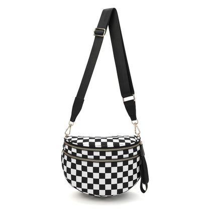 ✨Last Day 49% OFF✨Checkered Leather Bum & Crossbody Bag – RFID Protected-Buy 2 Get Free Shipping Today