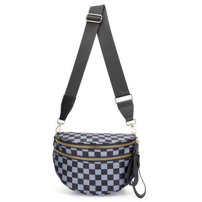 ✨Last Day 49% OFF✨Checkered Leather Bum & Crossbody Bag – RFID Protected-Buy 2 Get Free Shipping Today