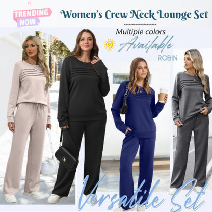 Women's Crew Neck Top & Drawstring Pants Set