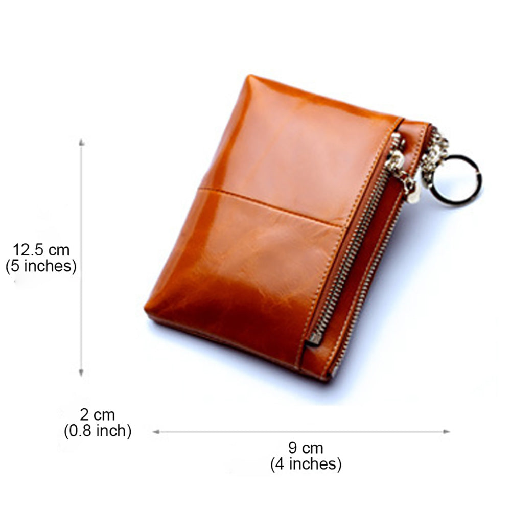Retro Genuine Leather Coin Purse – Compact and Stylish Card Holder