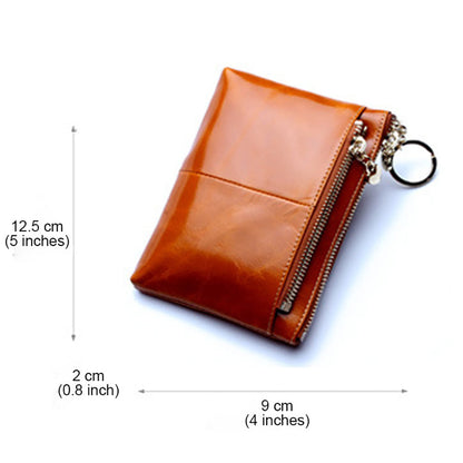 Retro Genuine Leather Coin Purse – Compact and Stylish Card Holder