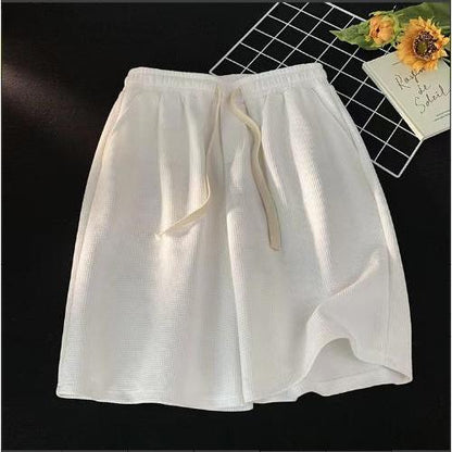 Men's Shorts Summer Street Wear Straight Loose Casual Pants solid color All-Match Thin Sports Five-Point Pants Beach