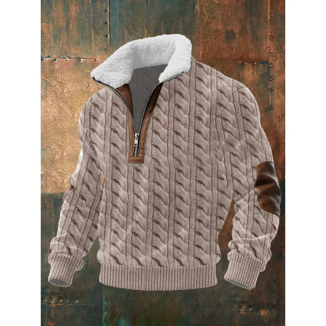 HIGH-COLLAR FLEECE SWEATER