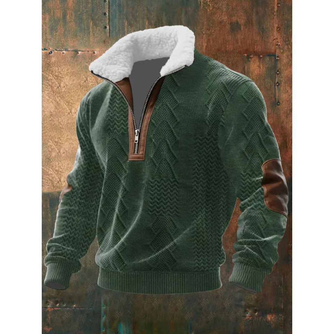 HIGH-COLLAR FLEECE SWEATER