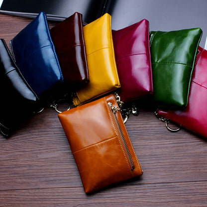 Retro Genuine Leather Coin Purse – Compact and Stylish Card Holder