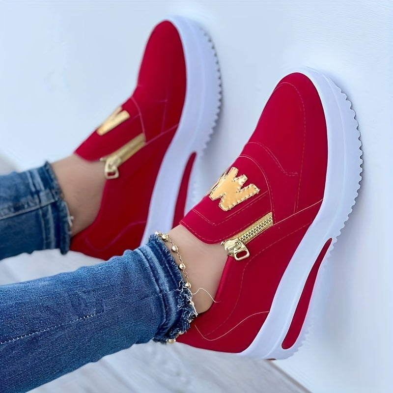 Women's casual platform slip-on sneakers