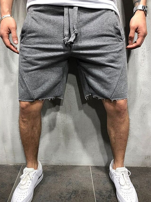 Nexenri Loose Plain Elastic Waist Shorts