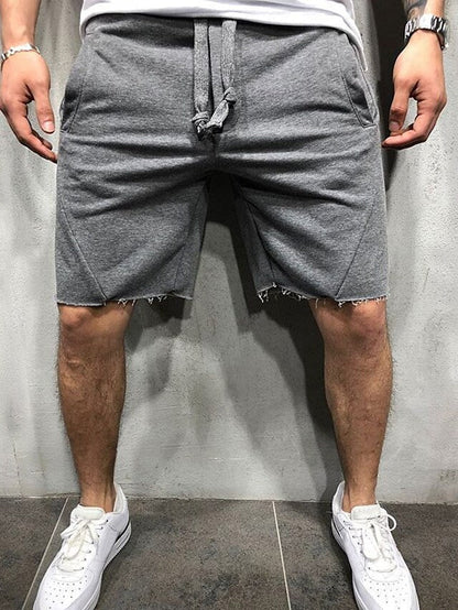 Nexenri Loose Plain Elastic Waist Shorts