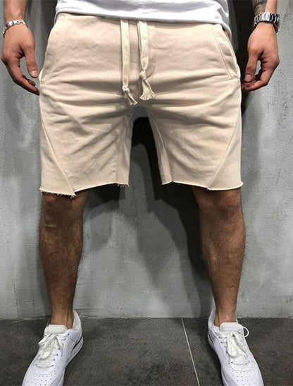 Nexenri Loose Plain Elastic Waist Shorts