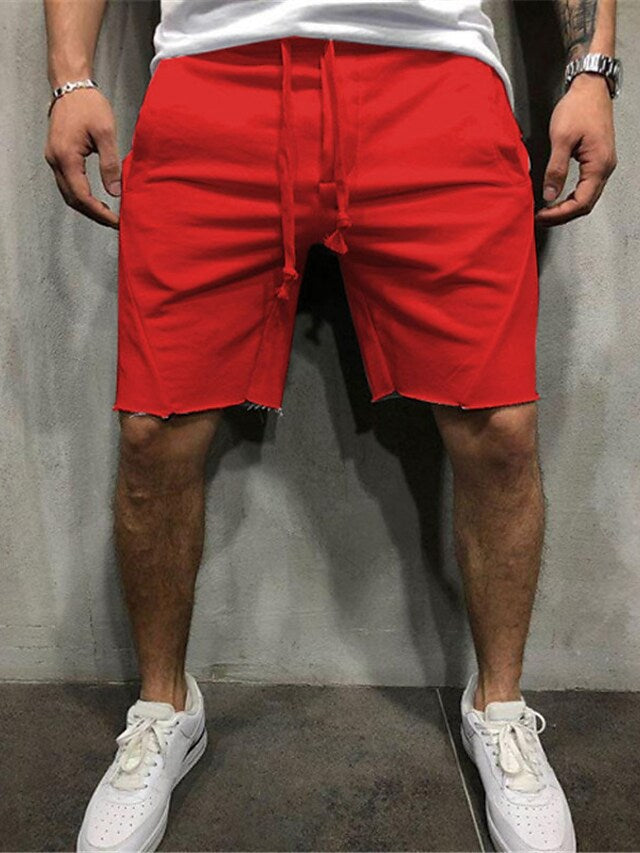 Nexenri Loose Plain Elastic Waist Shorts