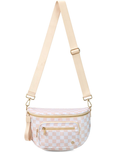 ✨Last Day 49% OFF✨Checkered Leather Bum & Crossbody Bag – RFID Protected-Buy 2 Get Free Shipping Today