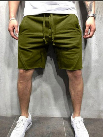 Nexenri Loose Plain Elastic Waist Shorts