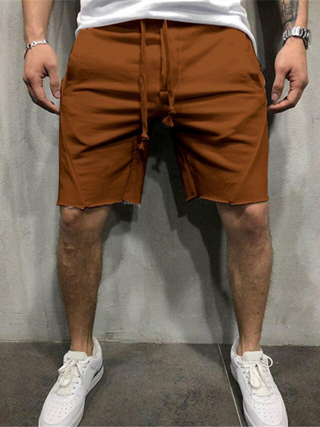 Nexenri Loose Plain Elastic Waist Shorts