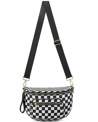✨Last Day 49% OFF✨Checkered Leather Bum & Crossbody Bag – RFID Protected-Buy 2 Get Free Shipping Today