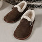 Women's Plush Round Toe Slip-On Loafers Shoes