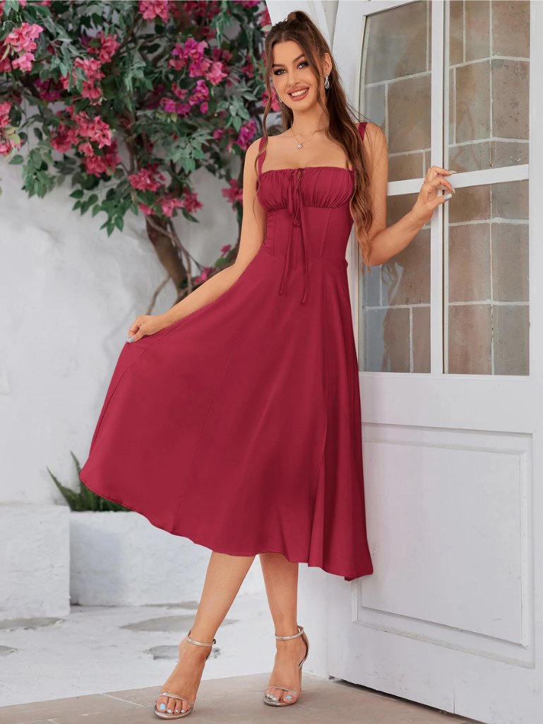 ✨Last Day 49% OFF✨Ruched Bust Split Thigh Cami Dress-Buy 2 Get Free Shipping Today