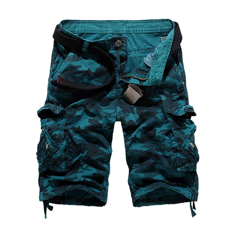 Women's Vintage Camo Multi-Pocket Cargo Shorts