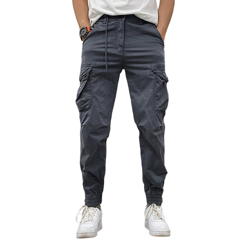 Men's Multi-Pockets Drawstring Elastic Waist Cargo Pants
