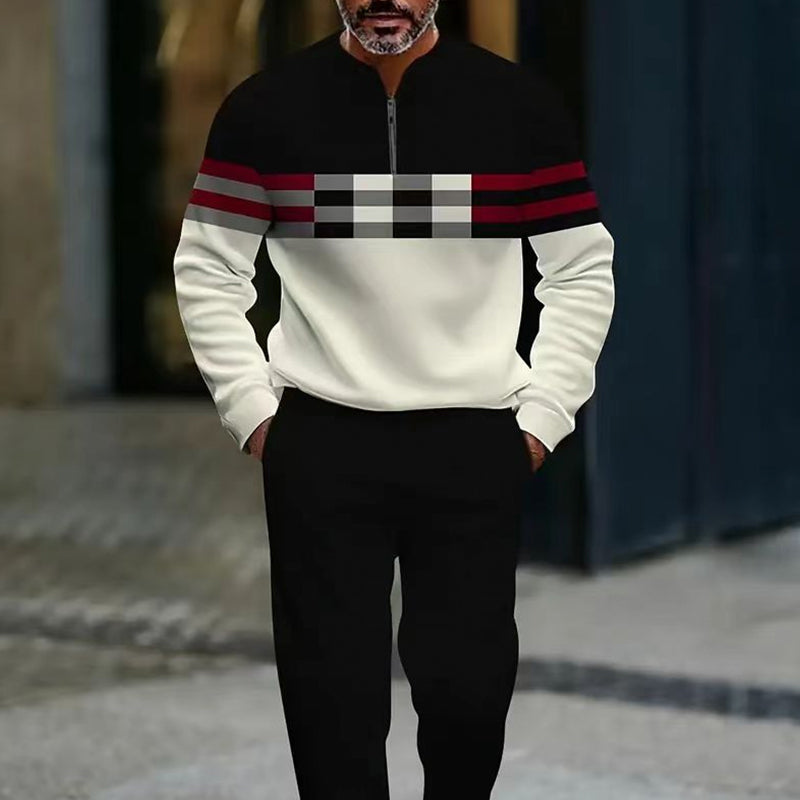 Men's Graphic Print Pullover & Pants Set – Street Style, Comfort Fit & Casual Look
