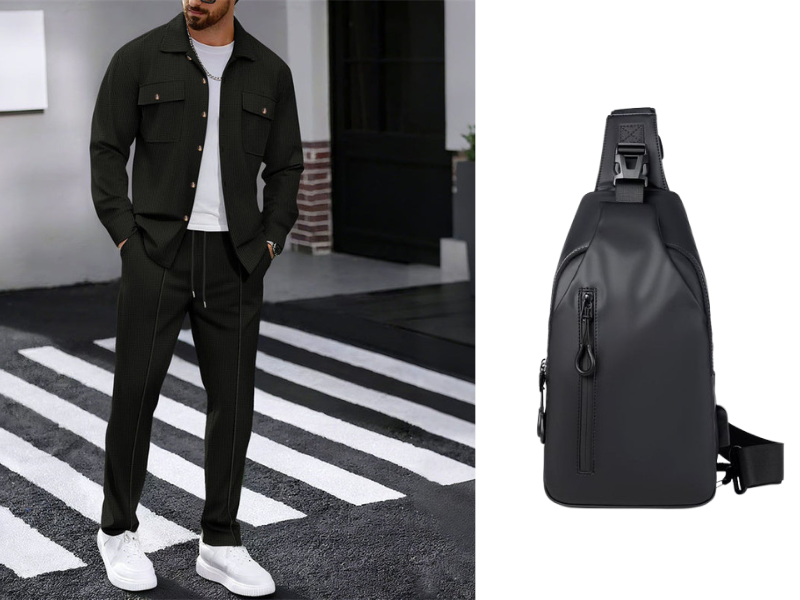 Men's Waffle Button-Up Jacket & Trousers Set – Breathable Waffle Knit, Relaxed Fit & Effortless Casual Style