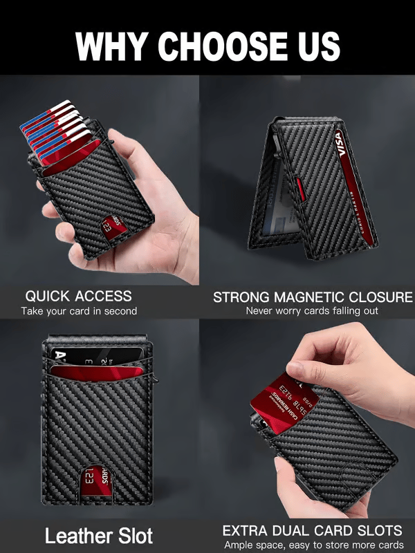 Minimalist RFID Aluminum Wallet with Pop-Up & ID Window