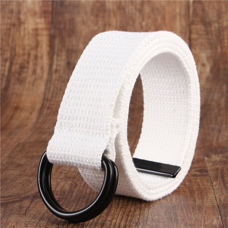 Nexenri Double Buckle Canvas Simple Belt