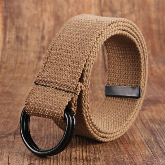 Nexenri Double Buckle Canvas Simple Belt