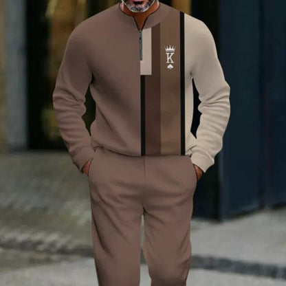 Men's Graphic Print Pullover & Pants Set – Street Style, Comfort Fit & Casual Look