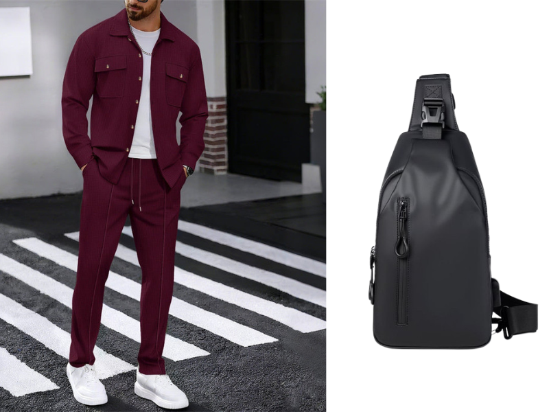 Men's Waffle Button-Up Jacket & Trousers Set – Breathable Waffle Knit, Relaxed Fit & Effortless Casual Style