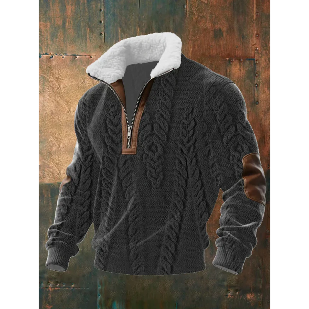 HIGH-COLLAR FLEECE SWEATER
