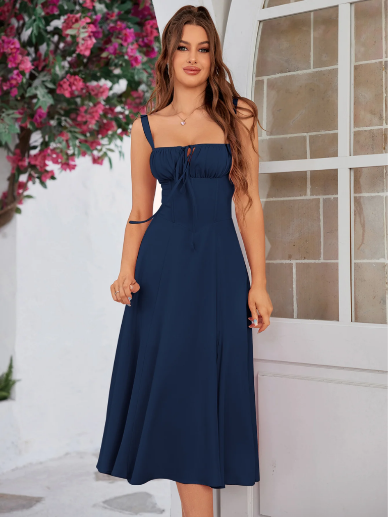 ✨Last Day 49% OFF✨Ruched Bust Split Thigh Cami Dress-Buy 2 Get Free Shipping Today